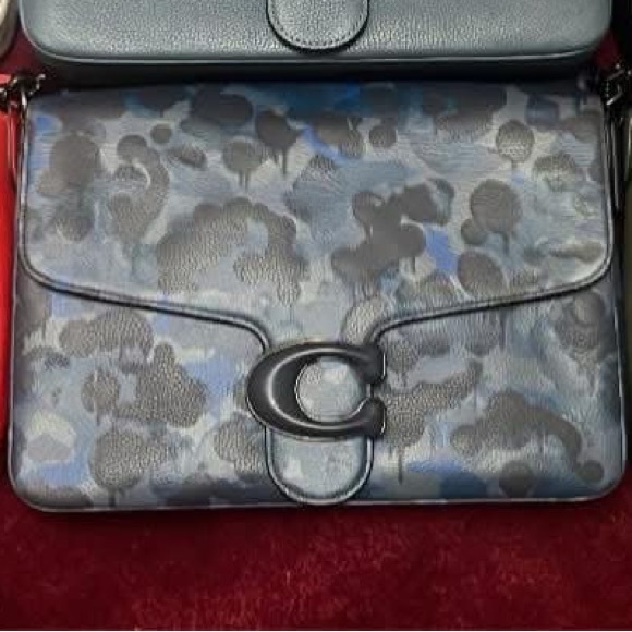 Coach Full Size Tabby Messenger Blue Camo Leather
